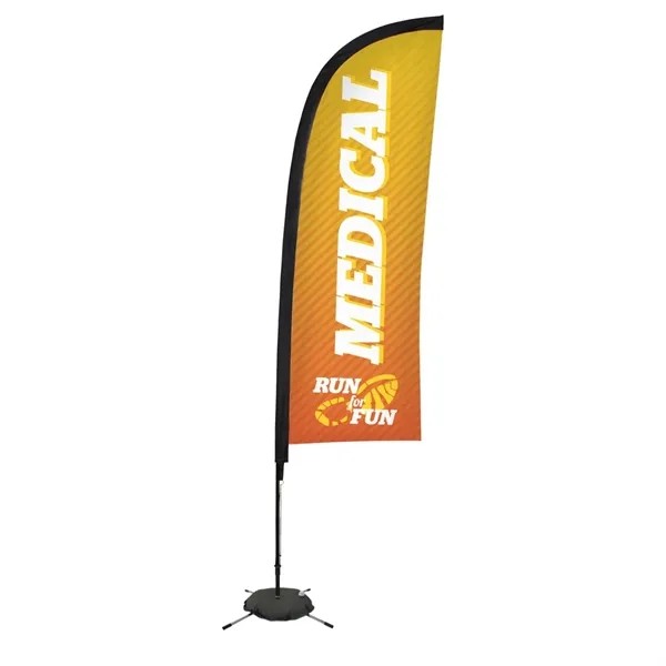 9' Premium Blade Sail Sign Flag, 1-Sided, Scissor Base for