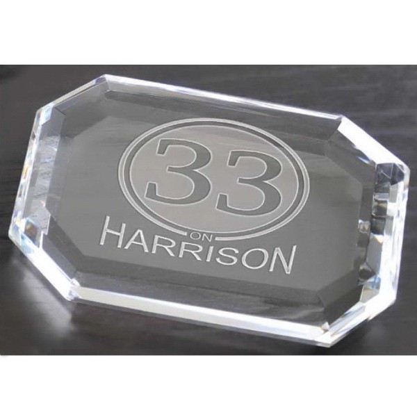 Faceted Rectangle Paperweight for