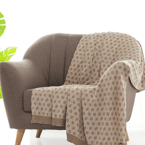 Cotton Knitted Throw Blanket for