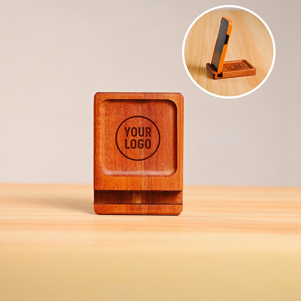 Mahogany Phone Dock with Tray for