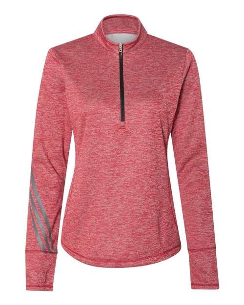 adidas Women's Brushed Terry Heathered Quarter-Zip Pullover for