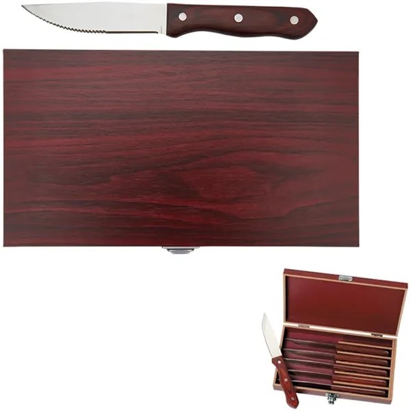 Manchurian Ash 6-Piece Steak Knife Slim Case Set for