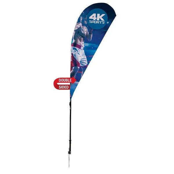 6' Streamline Teardrop Sail Sign Flag, Double-Sided, Spike for