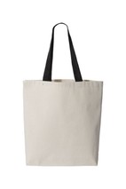 Q-Tees 11L Canvas Tote with Contrast-Color Handles
