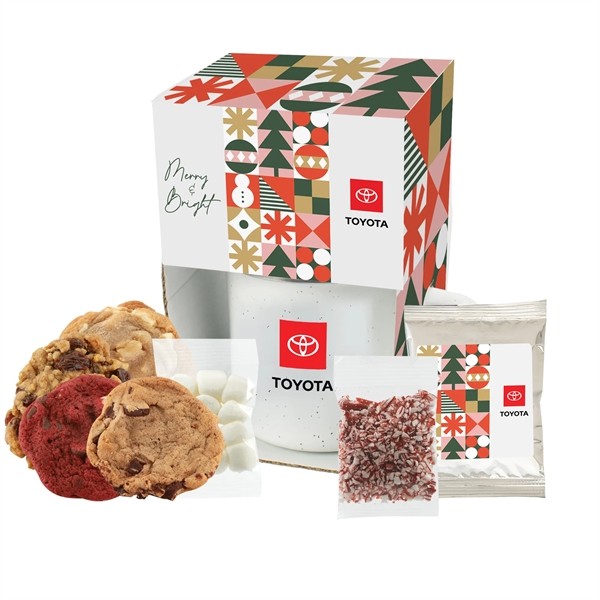 16 Oz Speckled Camp Mug w/Gourmet Cookies & Hot Choc for