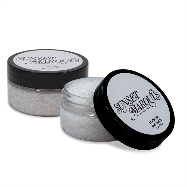 3 oz. Aromatherapy Bath Salts with Black Lid for