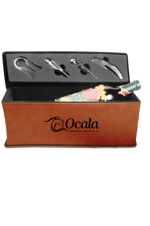 Leatherette Single Wine Box with Tools for