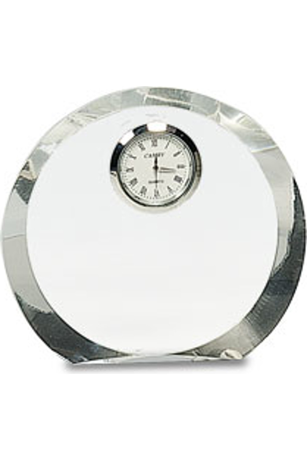 4 1/2" Clear Crystal Round with Clock for