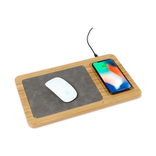 Auden Bamboo Wireless Charging Mouse Pad for