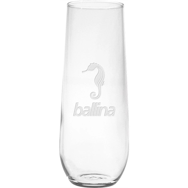 Vina Stemless Flute - Deep Etched for