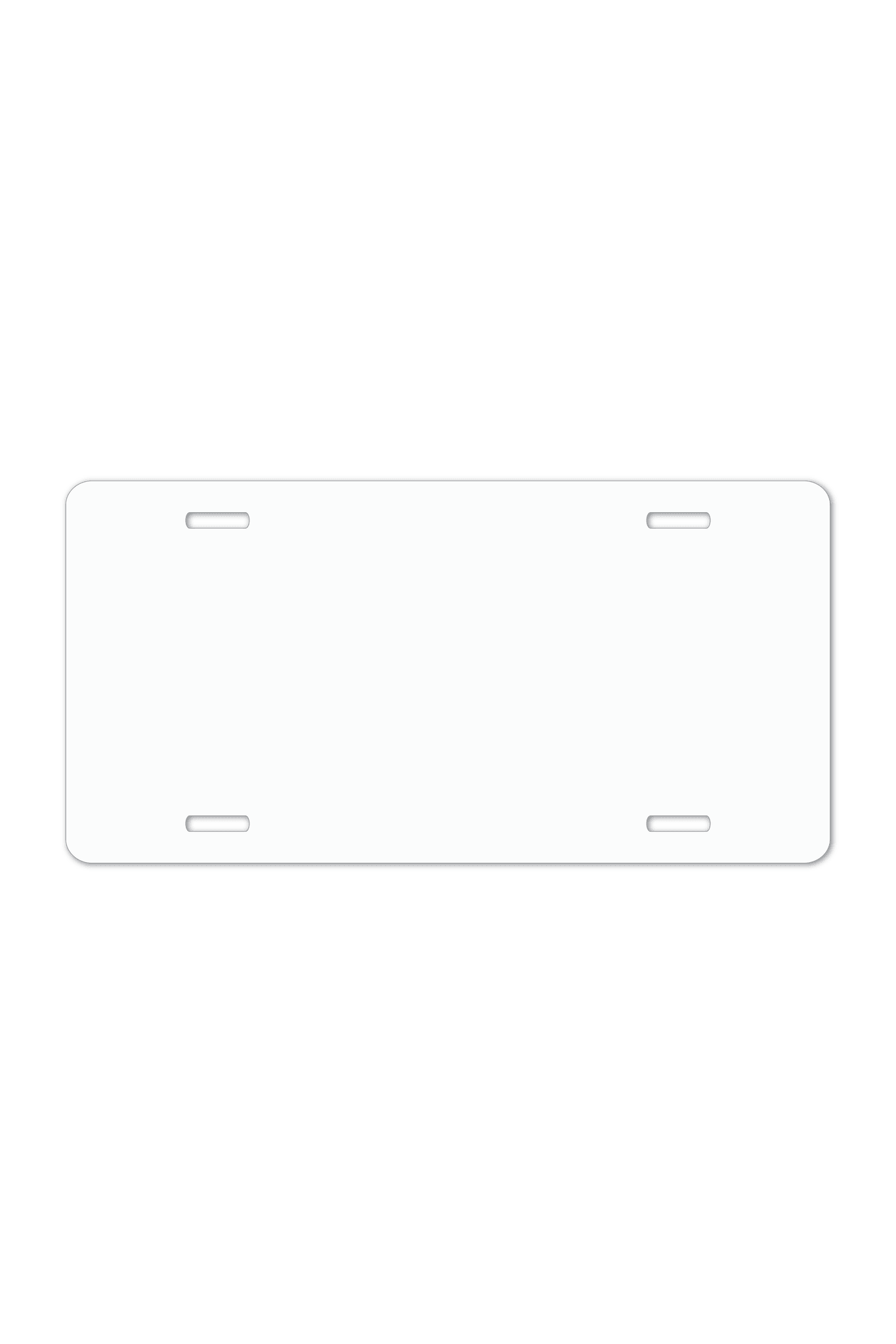12" x 6" x .025" White Aluminum License Plate with 4 Holes for
