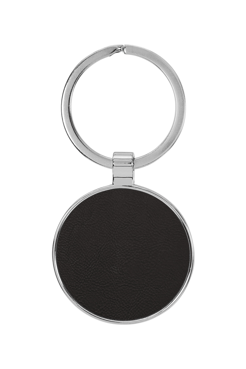 1 1/2" Leatherette/Metal Round Keychain for