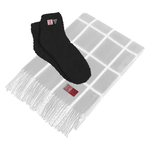 Charleston Throw & Fuzzy Socks Set for