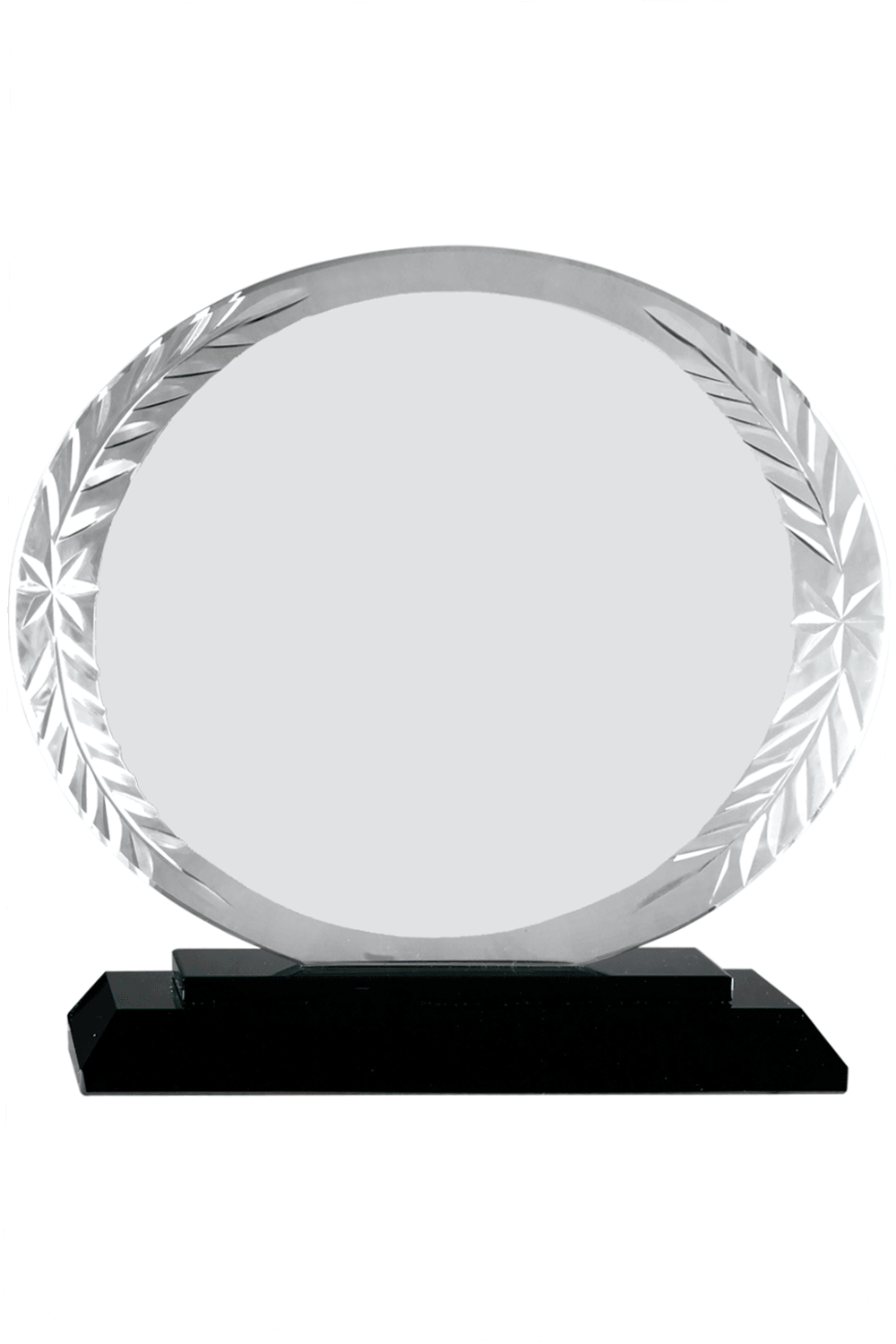 5 3/4" Oval Accent Glass on Black Base for