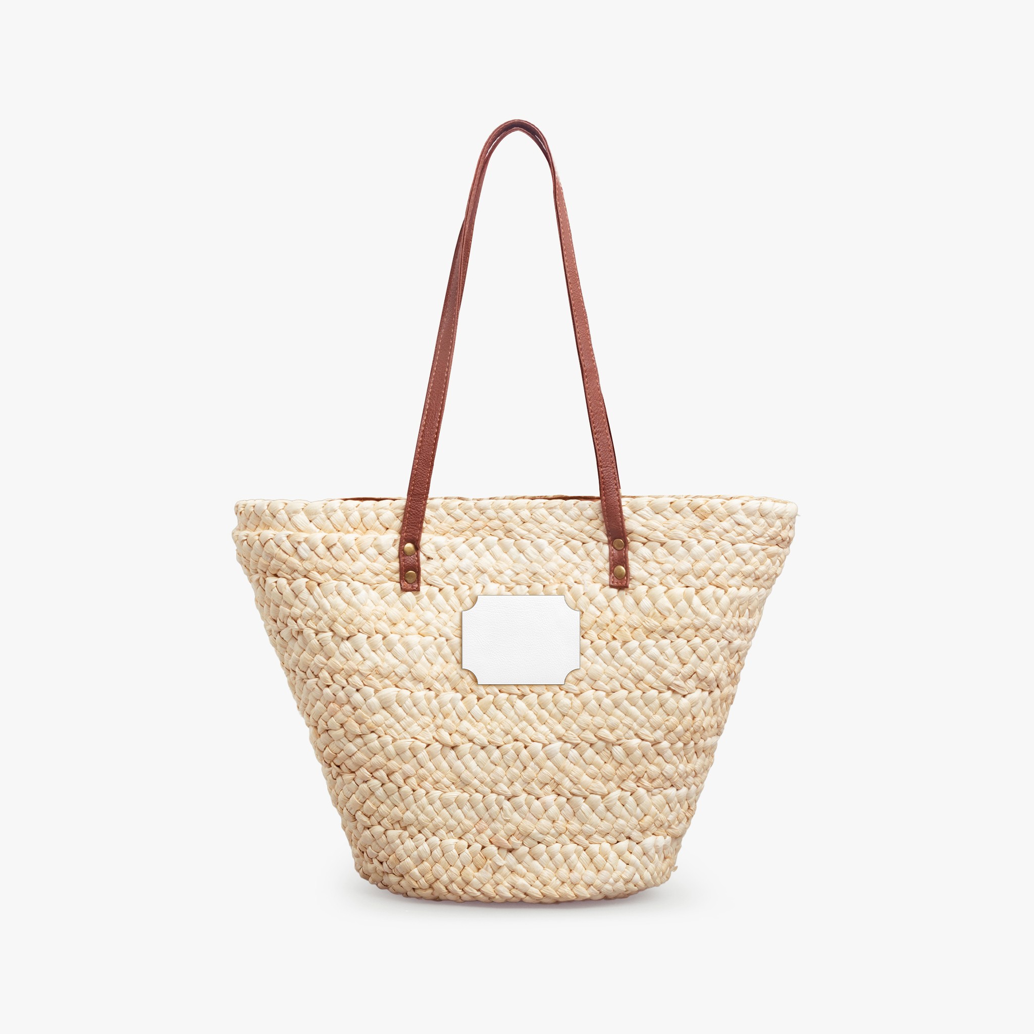 Woven Straw Tote Bag for