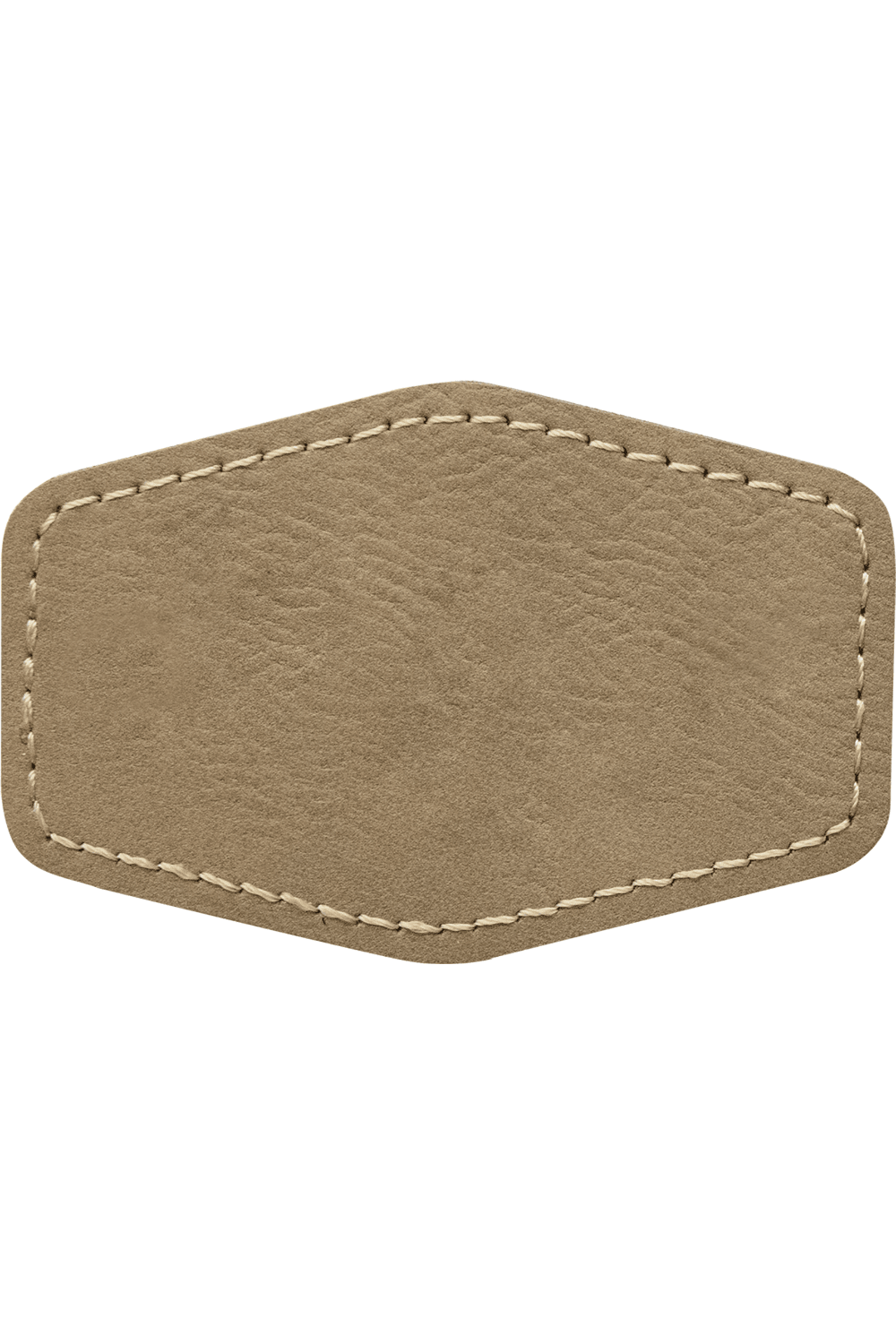 3" x 2" Hex Leatherette Patch with Heat Seal Backing for