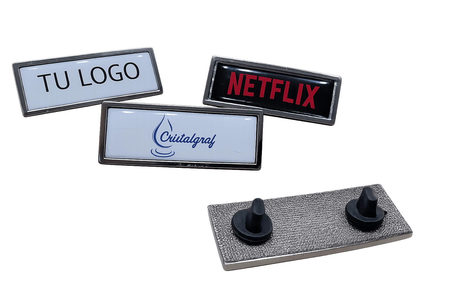 Custom Rectangular Dome Pins for