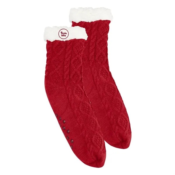 Cozy Cable Knit Slipper Socks for