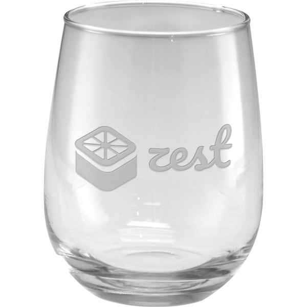 Stemless White Wine Glass - Deep Etched for