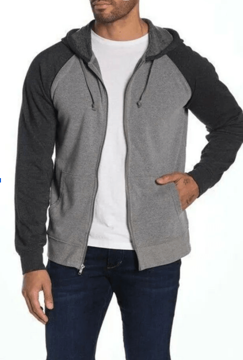 Men's Raglan Full Zip Hoodies for