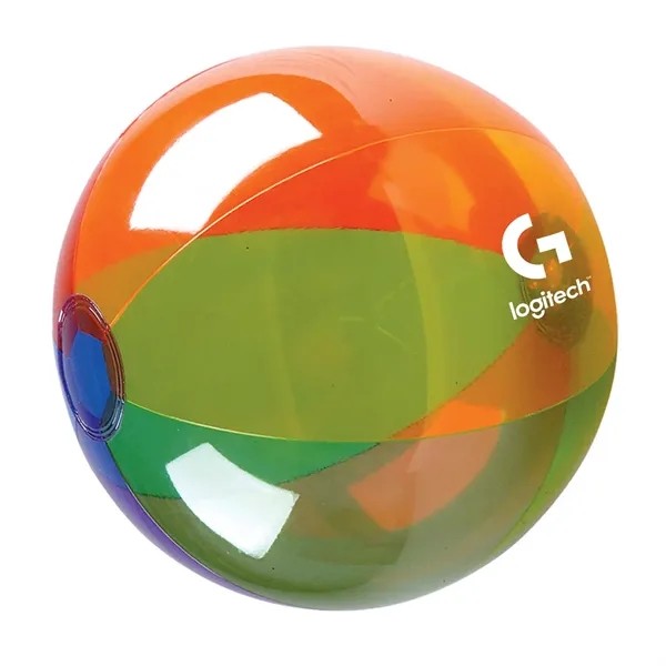 Translucent 16" Multi-Color Round Beach Ball for