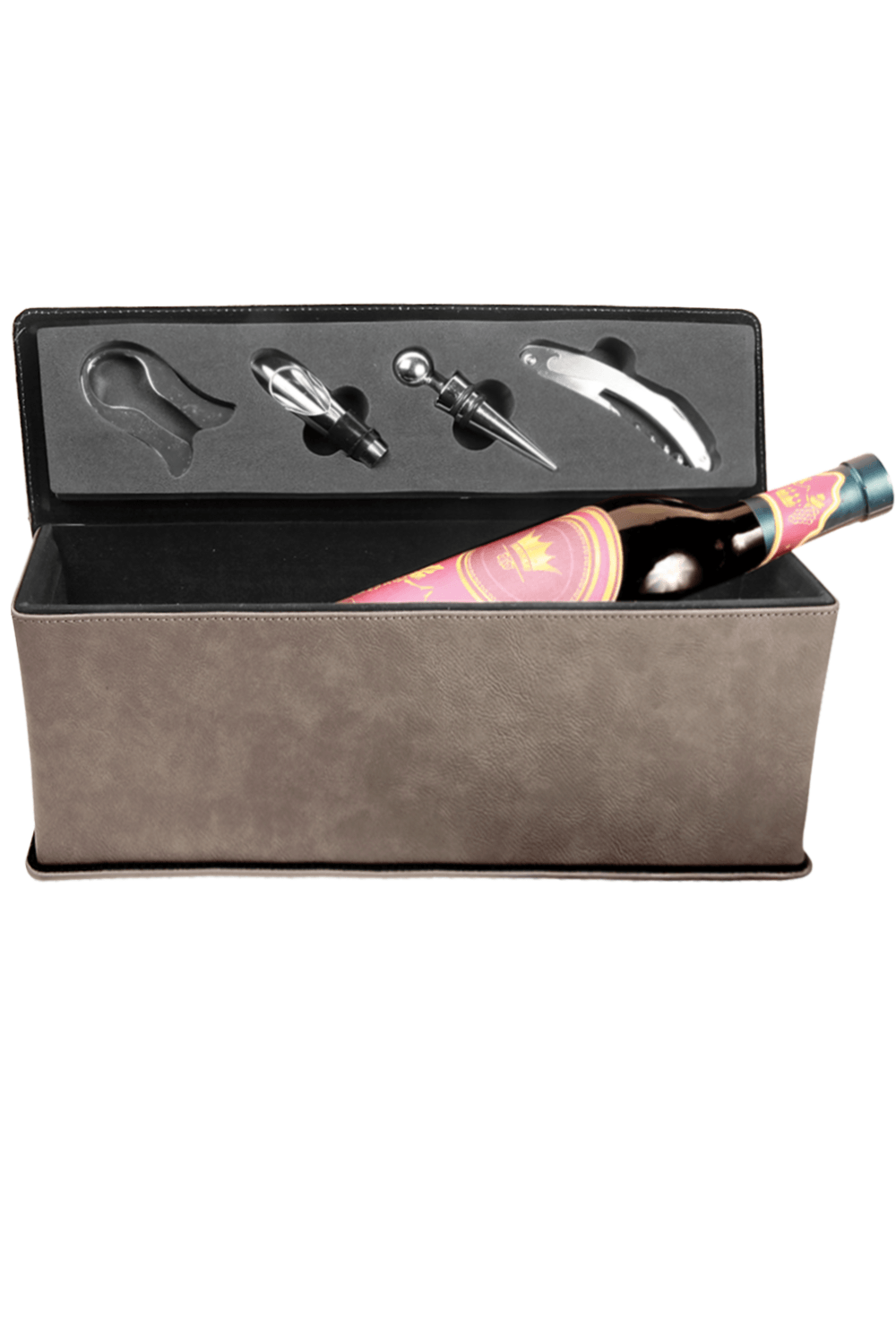 Leatherette Single Wine Box with Tools for