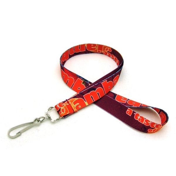 3/4" Digitally Sublimated Lanyard w/ J Hook for
