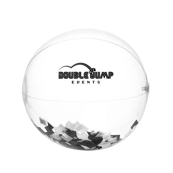 16" Black and White Confetti Beach Ball for