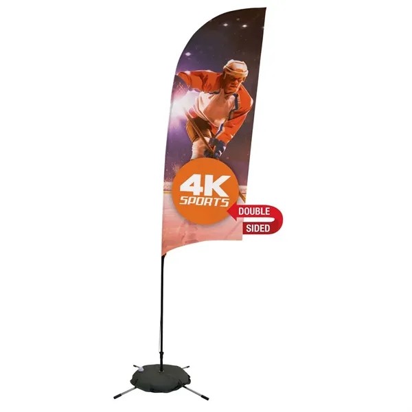 9' Streamline Razor Sail Sign Flag, 2-Sided, Scissor Base for