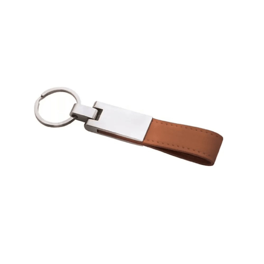Customized Leather Keychain with Metallic Key Holder for