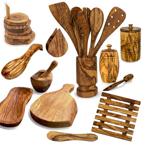 Mediterranean Olive Wood Ultimate Kitchen Collection for