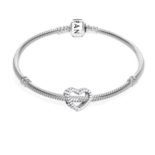 Beaded Heart Charm Bracelet - (Size 7.5) for