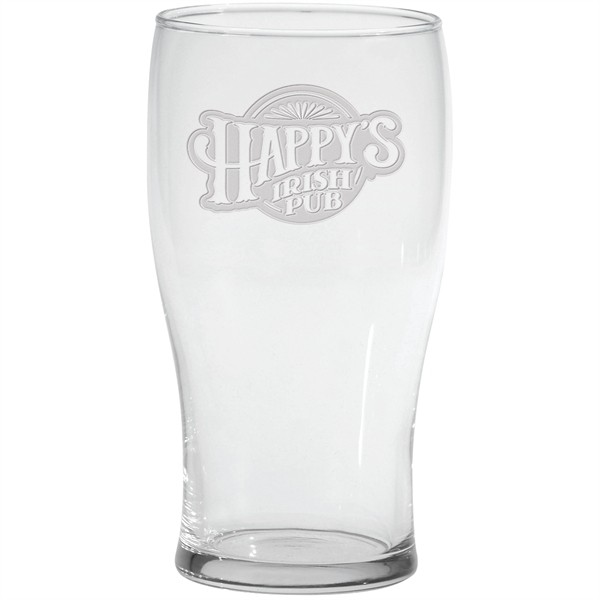 20 oz Large Pub Glass - Deep Etched for
