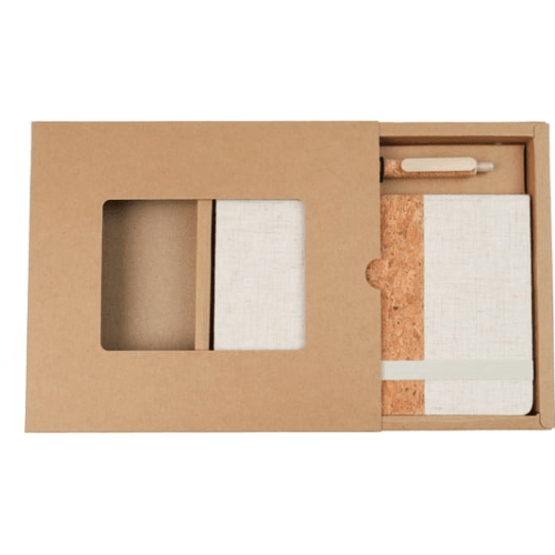 Linen & Cork Notebook with Pen for