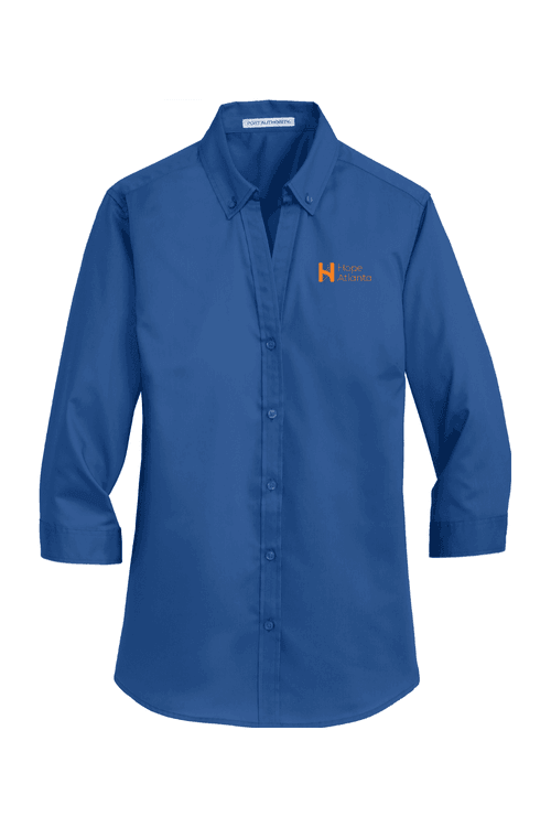 Port Authority Women's 3/4-Sleeve SuperPro Twill Shirt for