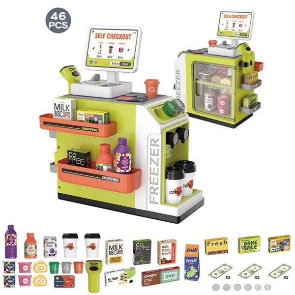 Cash Register Playset for Kids - 46PCS Pretend Play for