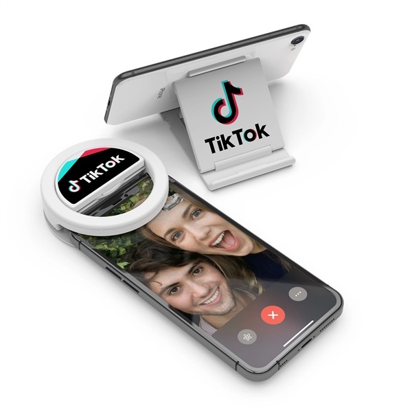 Lit Kit Clip-on Ring Light and Phone Stand for