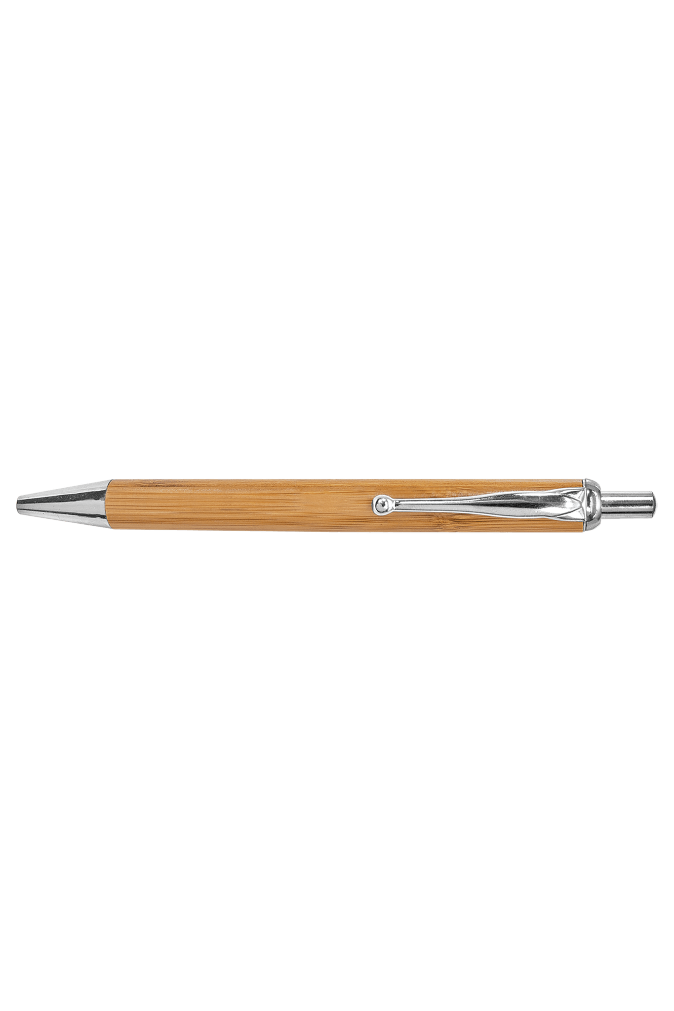 Bamboo with Silver Trim Laserable Pen for