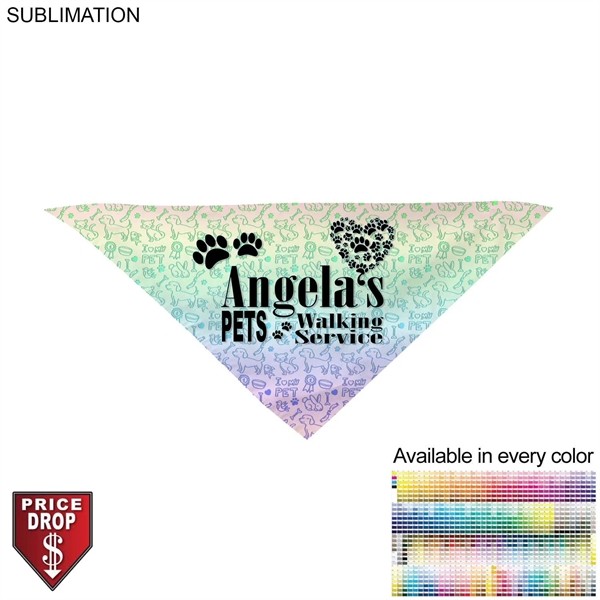 Medium Dog Bandana, 19x19x27, Sublimated for